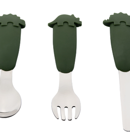 Citron Silicone Cutlery Dino Green