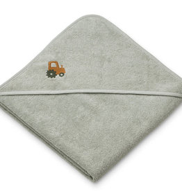 Liewood Goya Hooded Towel - Vehicles Dove Blue