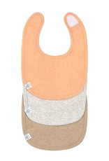 Lässig Newborn Bib 3 pcs GOTS, apricot light grey nature melange