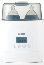 Alecto Baby BW700TWIN - Snelle digitale duo flessenwarmer voor opwarmen, sterilisatie en ontdooien, wit