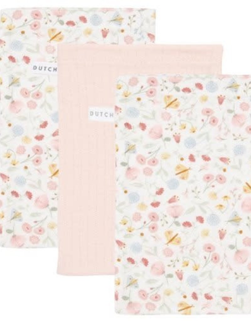 Little Dutch Washandjes set Flowers & Butterflies/Pure Soft Pink