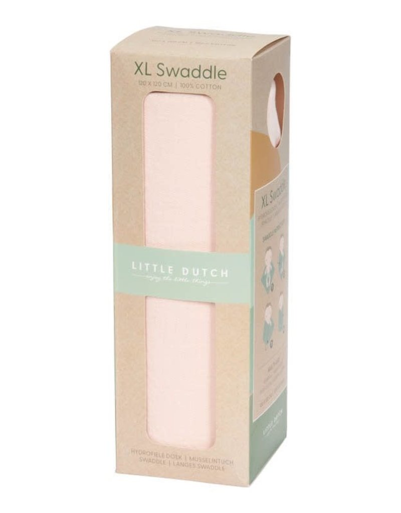 Little Dutch Maxi-lange swaddle 120 x 120 Pure Soft Pink