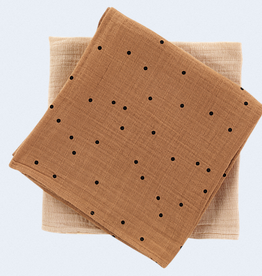 Bonjour Little Pack de 2 langes - dots nut+nude