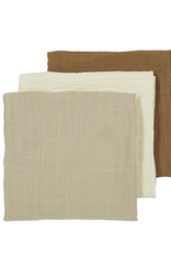 Meyco 3-pack lingettes hydrophile pre-washed uni offwhite/sand/ toffee 70x70 cm