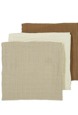 Meyco 3-pack luiers pre-washed uni offwhite/sand/ toffee 70x70 cm