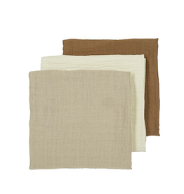 Meyco 3-pack luiers pre-washed uni offwhite/sand/ toffee 70x70 cm