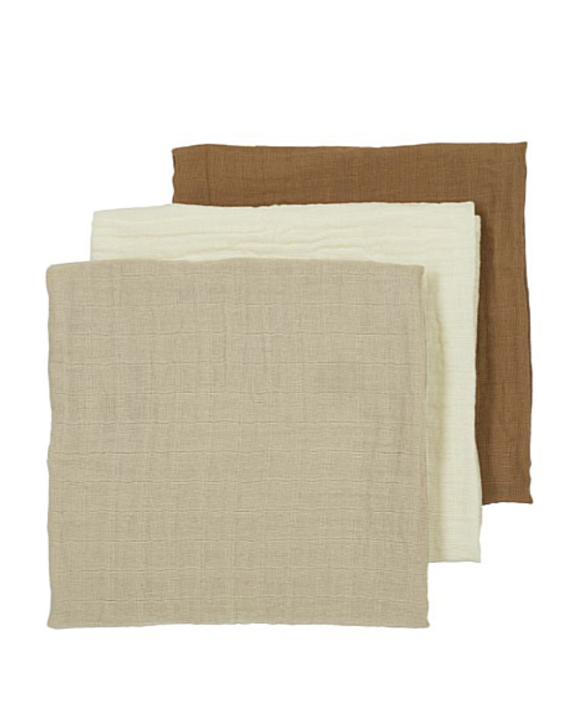 Meyco 3-pack luiers pre-washed uni offwhite/sand/ toffee 70x70 cm