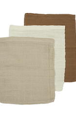 Meyco 3-pack Gant de toilette pre-washed uni Offwhite/Sand/Toffee - 20x17 cm