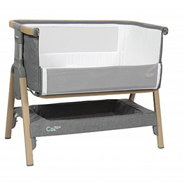 Topmark CoZee bedside crib OAK/silver