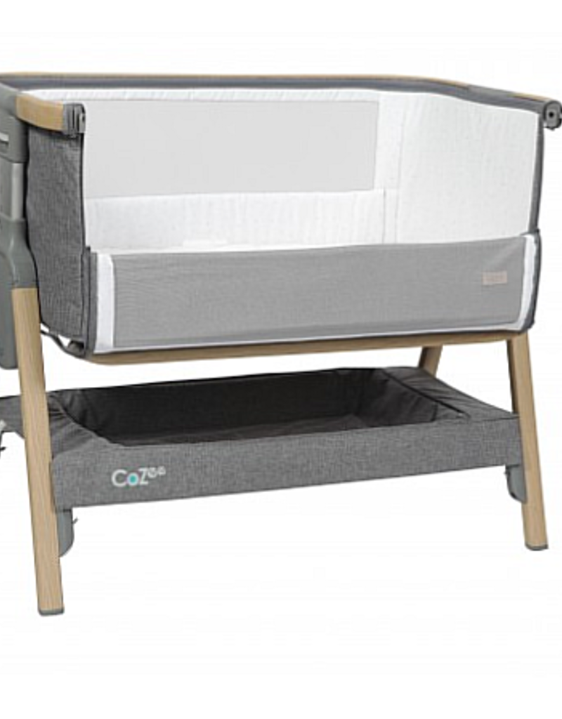 Topmark CoZee bedside crib OAK/silver