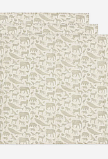 Jollein Lange Gaze de Coton Small 70x70cm Animals - Olive Green - 3 Unités