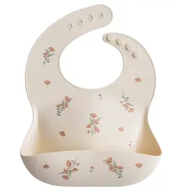 Mushie Silicone Bib Pink Flowers