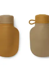 Liewood Smoothie Bottle 2 Pack - Golden Caramel/Oat Mix