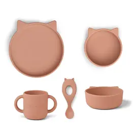 Liewood Coffret de repas en silicone Vivi -Cat/Dark Rose