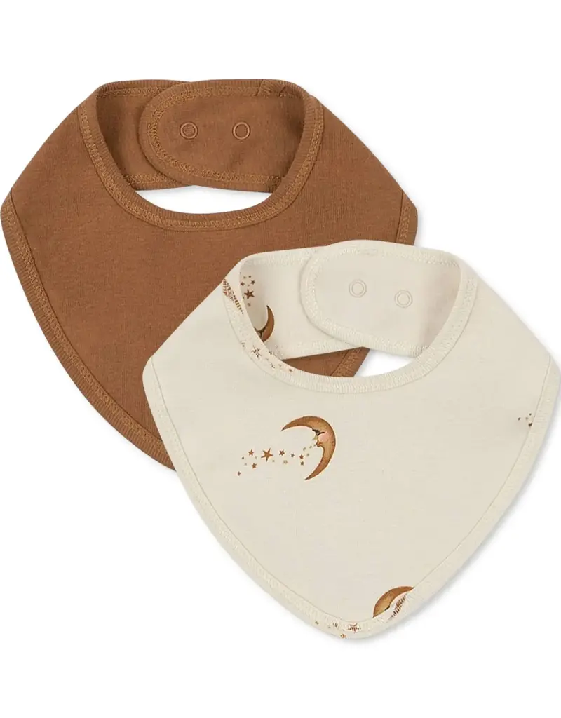 Konges Sløjd lot de 2 bandana bavoir classic - moon/tobacco