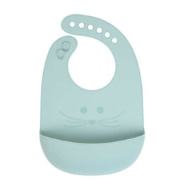 Lässig Silicone Bib, Little Chums Mouse Blue