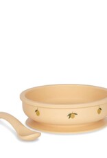 Konges Sløjd Bowl & Spoon Silicone Set - Lemon