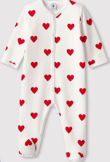 Petit bateau Pyjama à coeur rouges - blanc MARSHMALLOW/rouge