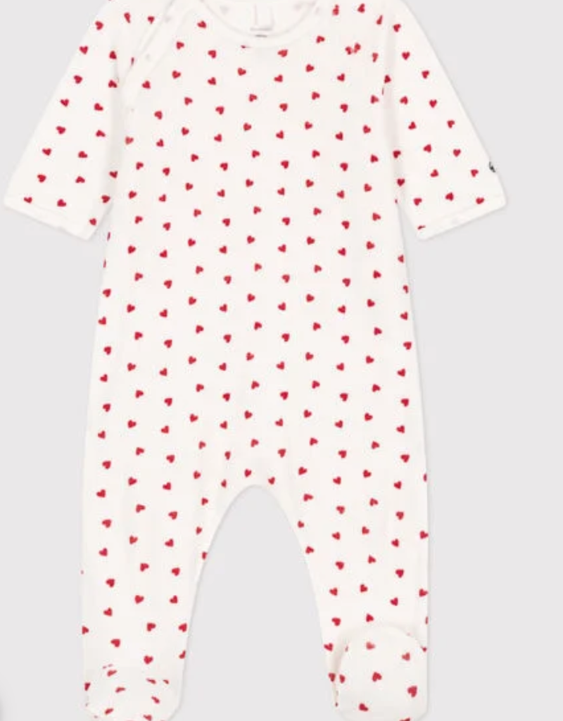 Petit bateau Pyjama - coeur en velours- mini