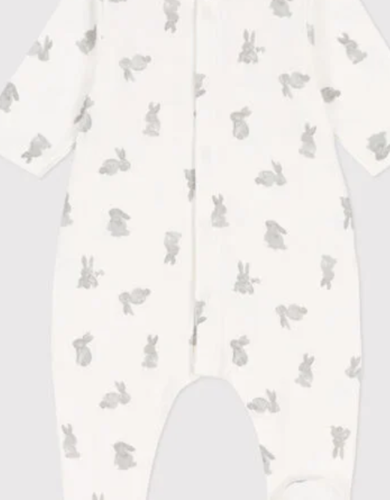 Petit bateau Pyjama LAPINS EN TUBIQUE - blanc MARSHMALLOW/gris