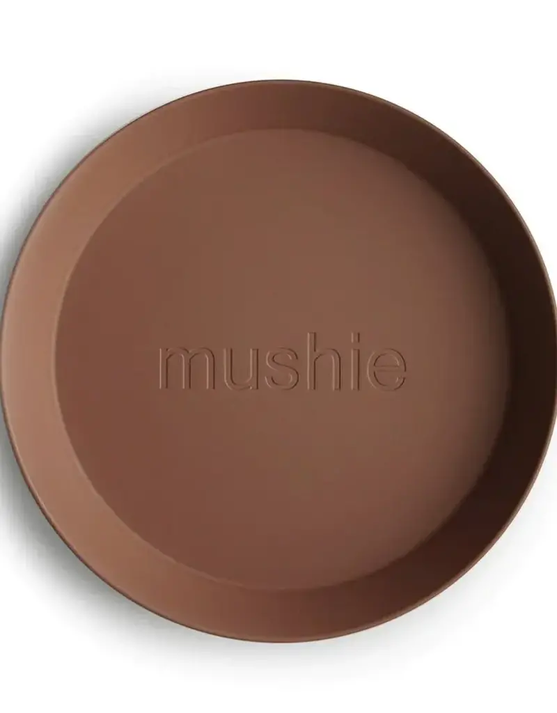 Mushie Round Dinnerware Plates, Set 2 - Caramel