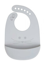 Lässig Silicone Bib, Little Chums Mouse Grey