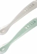 BEABA ® Babylepel set van 2 siliconen 1e leeftijd, velvet grijs/sage groen
