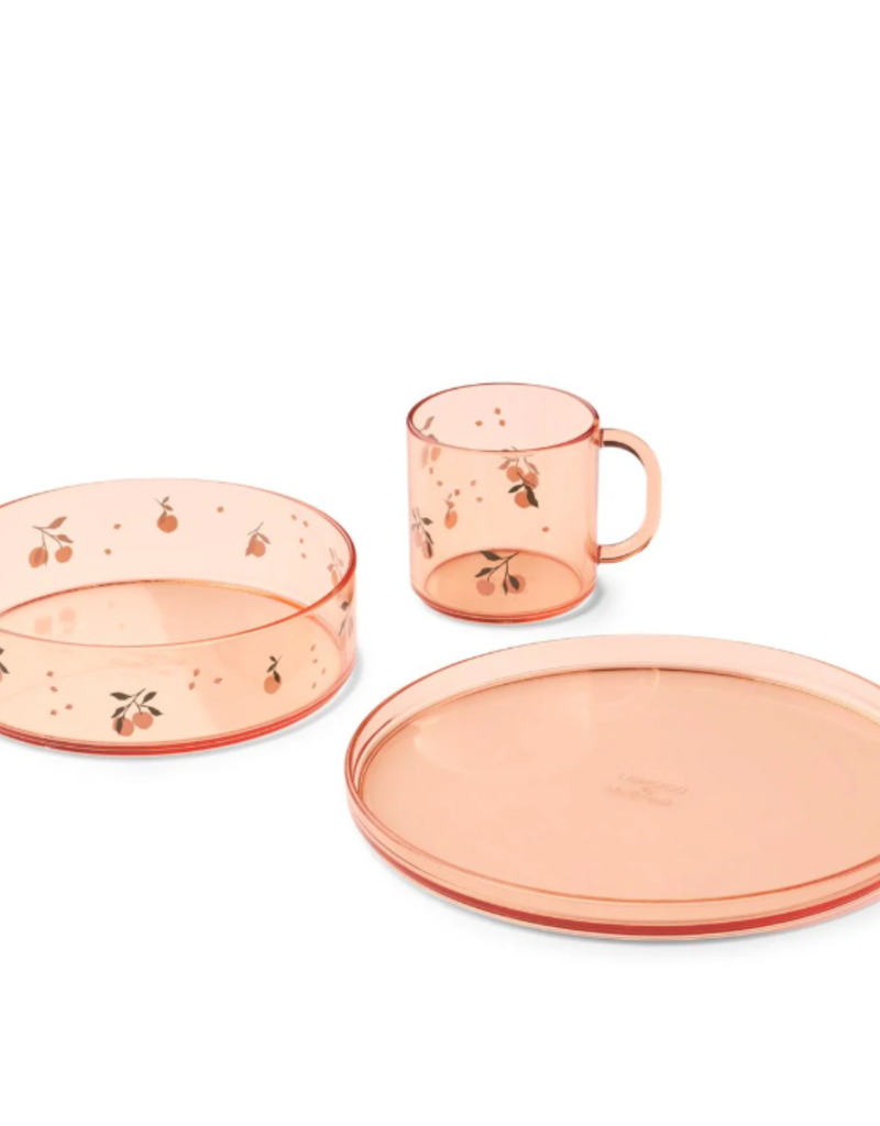 Liewood Siva Printed Tritan Tableware Set - Peach / Sea shell