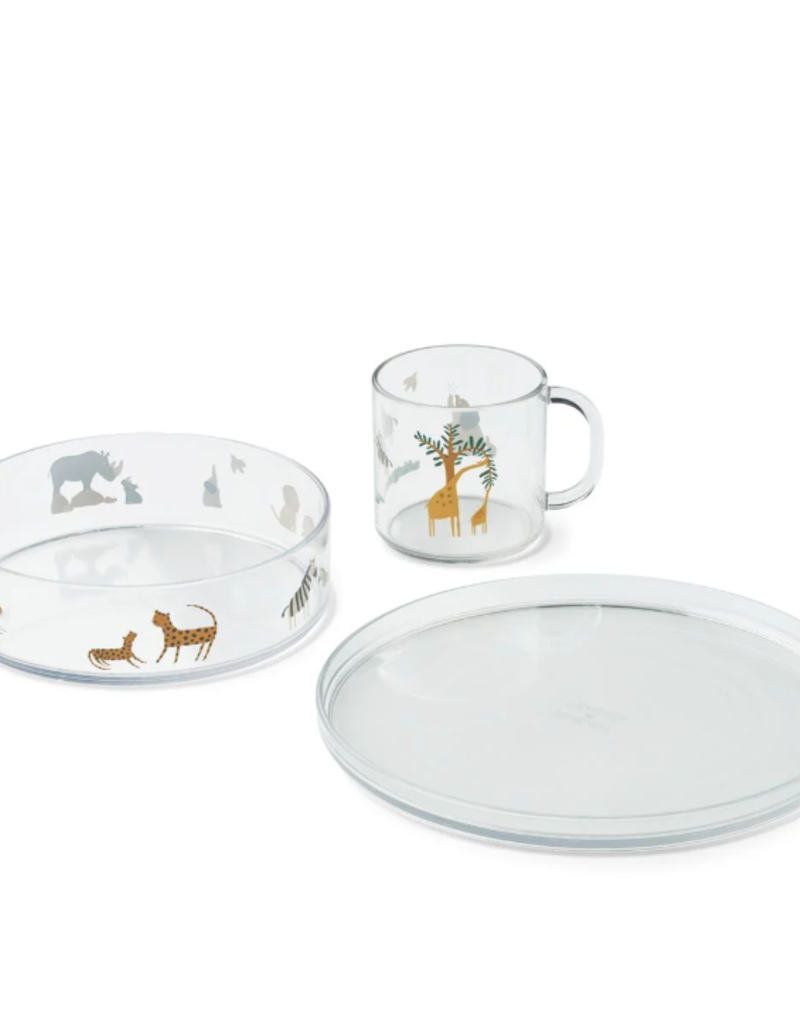 Liewood Siva Printed Tritan Tableware Set - All together / Sandy