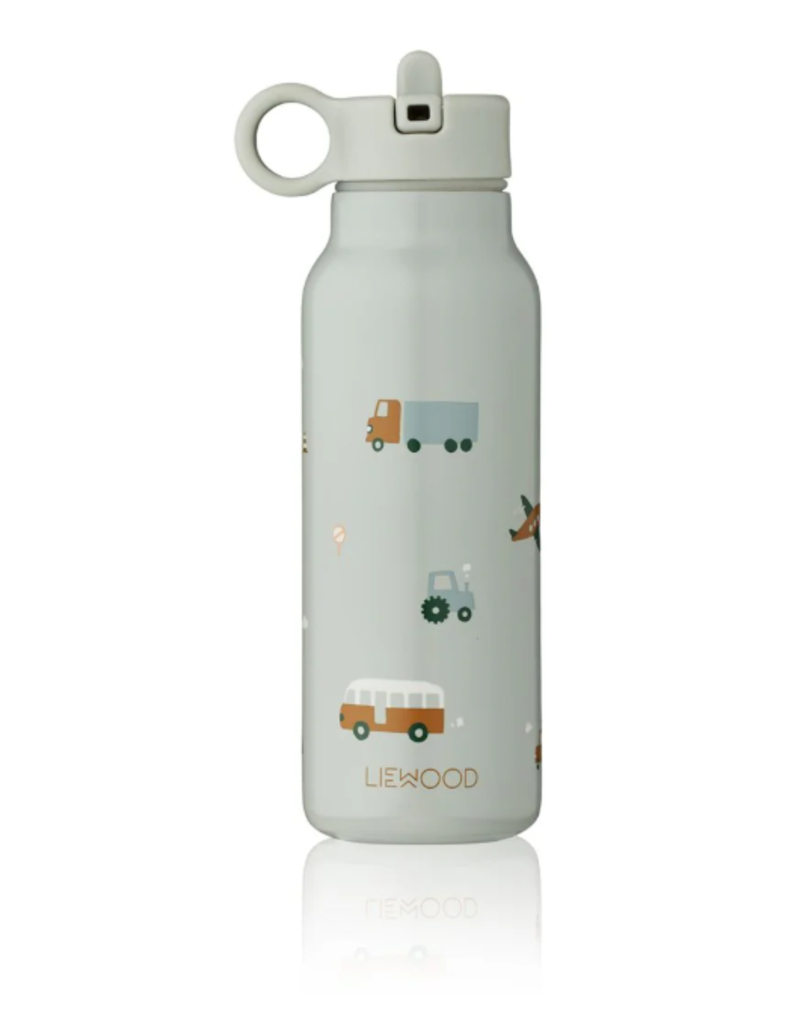 Liewood Falk Water Bottle 350 ml Vehicles/dove blue mix