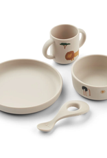 Liewood Vivi Silicone Tableware Set 4-pack Safari sandy mix