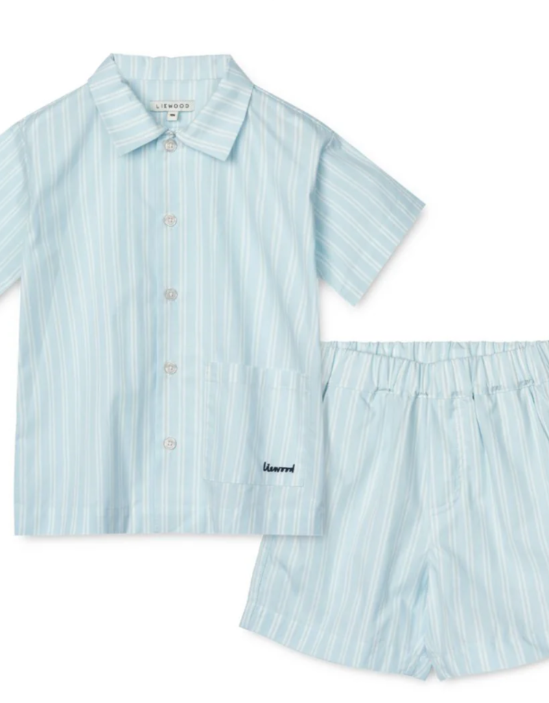 Liewood Ensemble à rayures LEONA Y/D stripe Pure sky / Creme de la creme