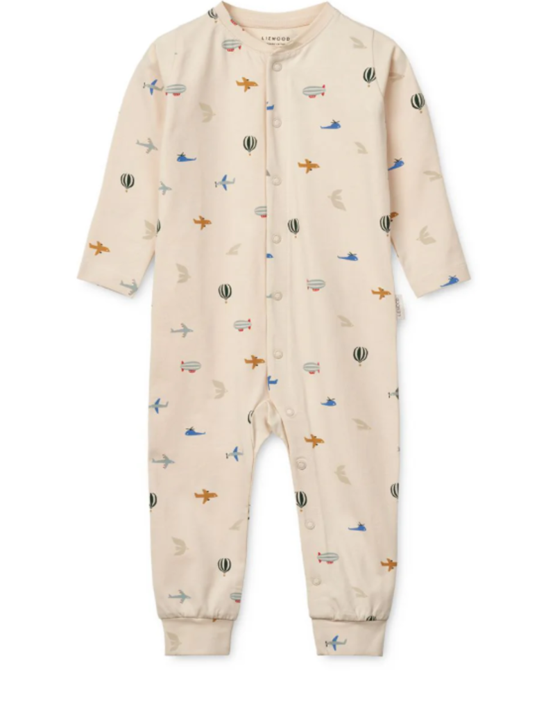 Liewood Birk Printed Pyjama Jumpsuit Aviator / Ecru