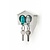 Sleutelhanger Vogelhuisje Duo Wit-Turquoise