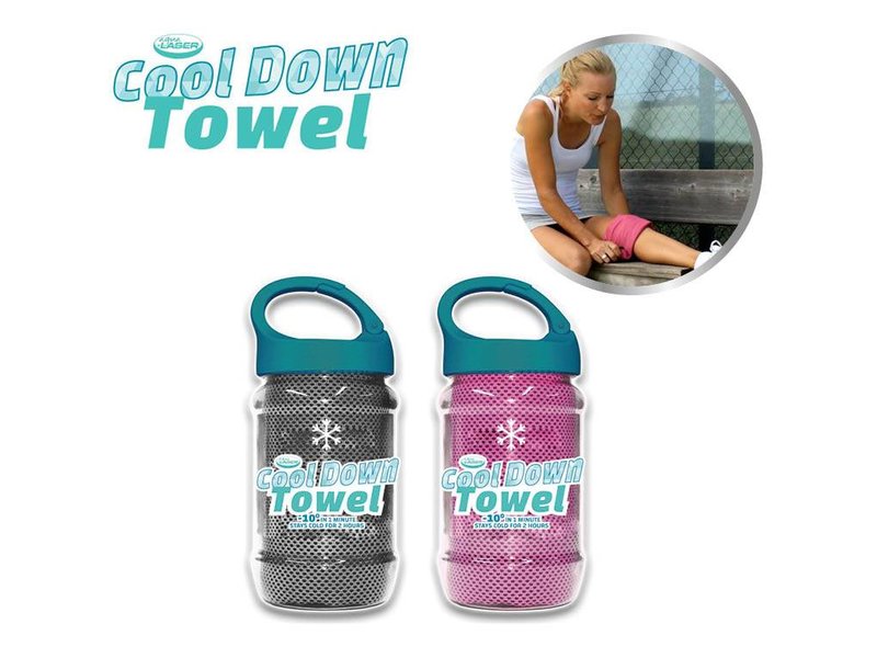 Cool Down Towel Grey + Pink