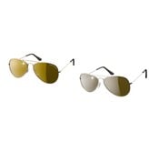 Eagle Eyes Aviator Sunglasses set of 2 - Silver/Gold