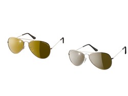 Eagle Eyes Aviator Sunglasses set of 2 - Silver/Gold