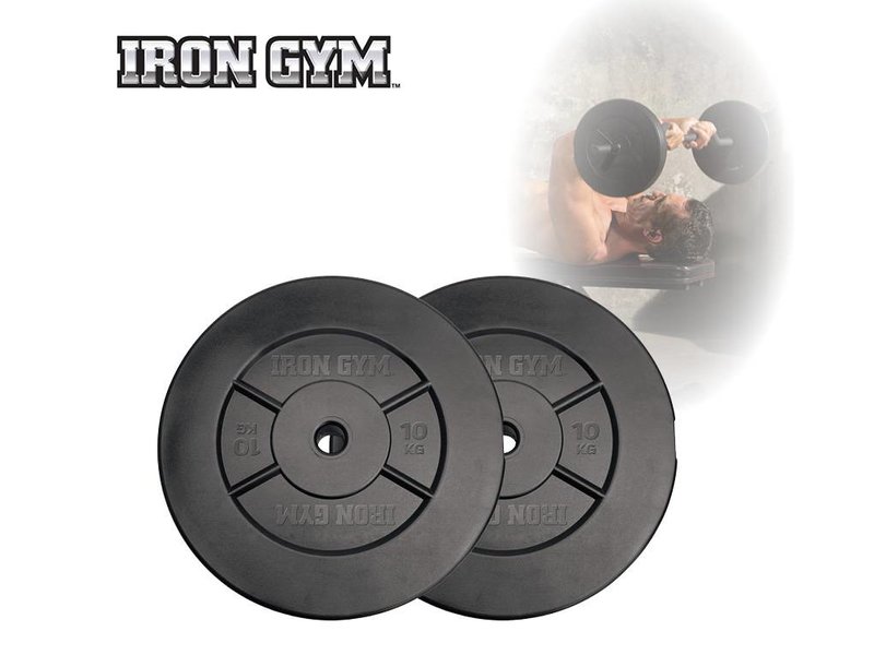 Iron Gym 20kg Plate Set, 10kg x 2