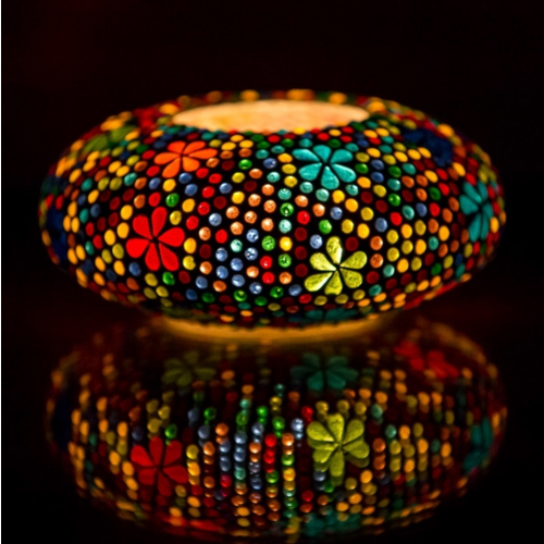 Waxinehouder mozaiek ufo - Hudat - multi-colour