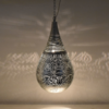 Hanglamp Ameera zilver druppel met draad in 2 maten