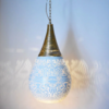 Hanglamp Ameera wit/goud druppel met draad in 2 maten