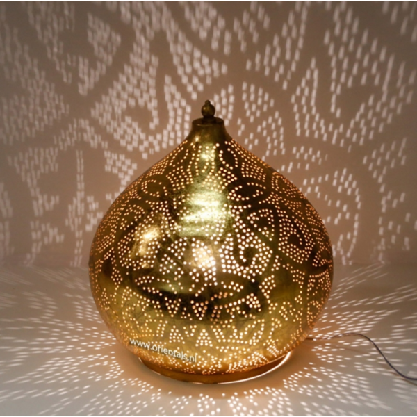 Tafellamp Ameera filigrain onion vintage goud