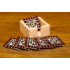 Mozaïek onderzetters Cantara multi-colour/rood in houten box