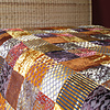 Bedsprei Patchwork Oosters Oranje/Roest in 2 maten