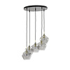 Hanglamp 5L Ø61x66 cm RAKEL antiek brons+gerookt