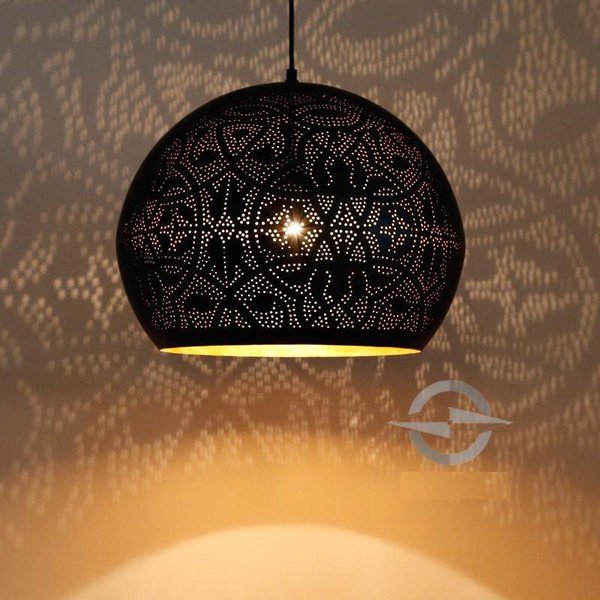 Correspondentie vogel Radioactief Oosterse hanglamp filigrain stijl - open - zwart/goud - dePauwWonen