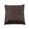 De Four Panel Leather Kussenhoes - Chocolade - 40x40