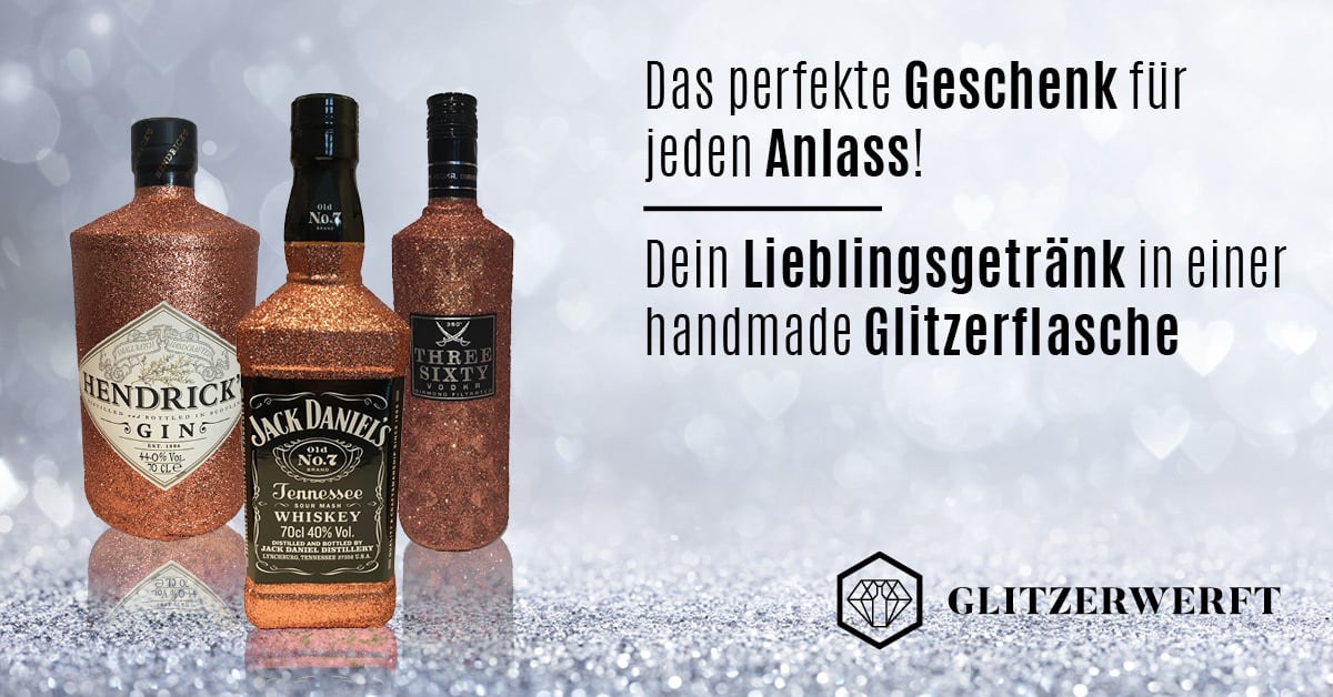 Three Sixty Wodka mit Extrem Pink Glitzer von www.glitzerwerft.de