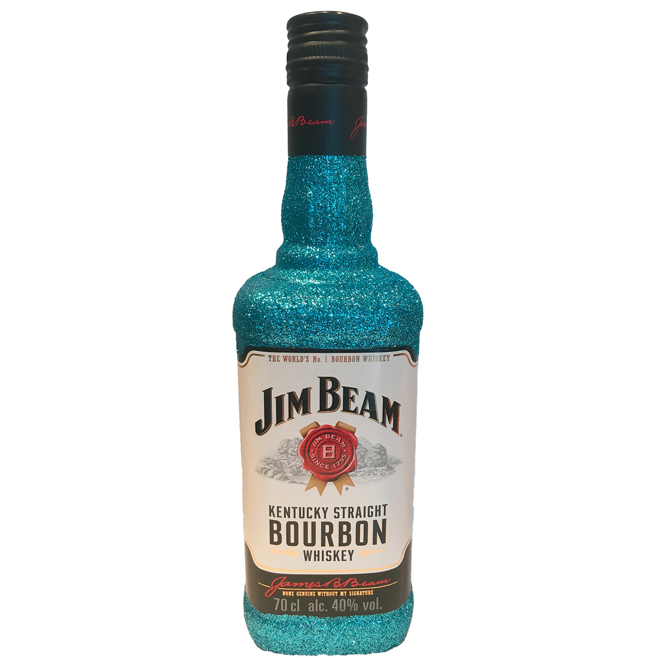 Jim Beam Glitzerflasche Azur Blau