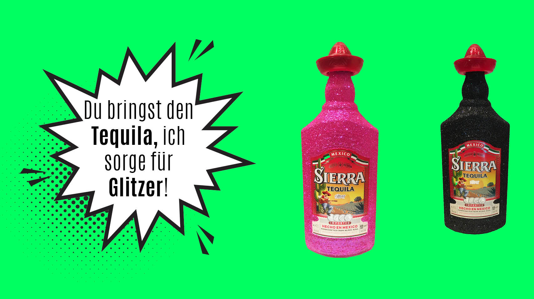 Bling Sierra Tequila – Viva Mexico Glitzerflasche - Glitzerwerft